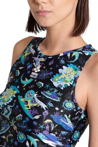 Crop top - Noir, bleu et violet