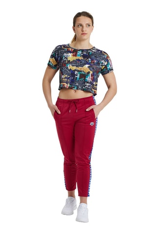 Crop top - Blanc, beige, rouge, bleu et gris