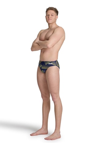 Slip de bain - Blanc, bleu et jaune