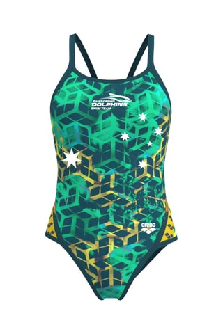 Maillot 1 pièce Icons - Blanc, bleu, vert et doré