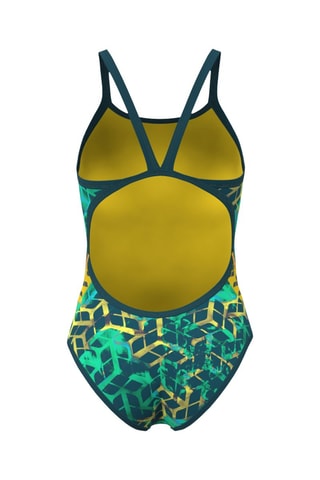 Maillot 1 pièce Icons - Blanc, bleu, vert et doré