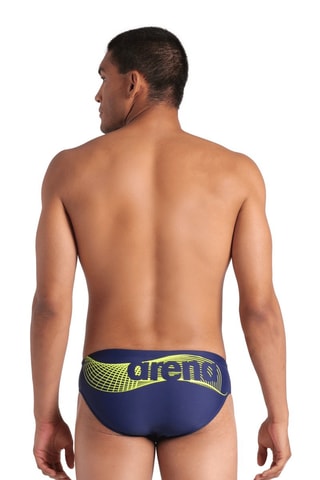 Slip de bain Wake - Bleu et jaune