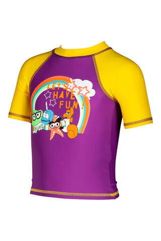 T-shirt de bain - Blanc, bleu, jaune, orange, vert et violet