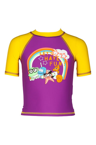 T-shirt de bain - Blanc, bleu, jaune, orange, vert et violet