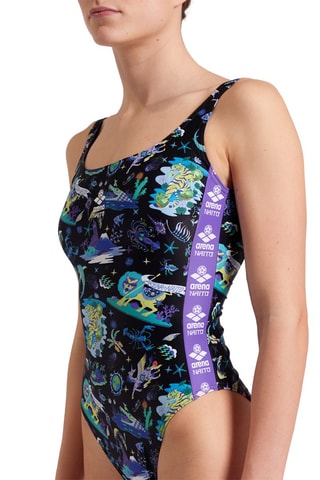 Maillot 1 pièce Fun Planet - Noir et violet