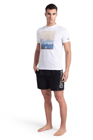 T-shirt de plage Solid - Blanc et noir