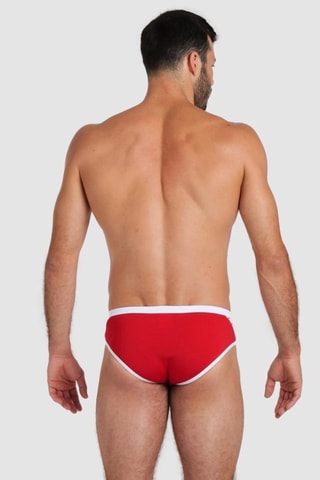 Slip de bain Icons - Blanc et rouge