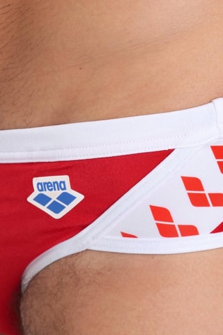 Slip de bain Icons - Blanc et rouge