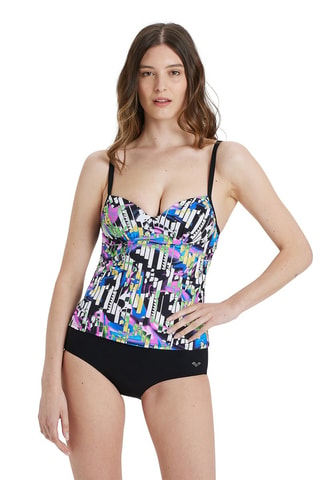 Tankini - Blanc, noir, bleu et violet