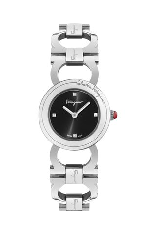 Montre à quartz en acier - Argenté et noir