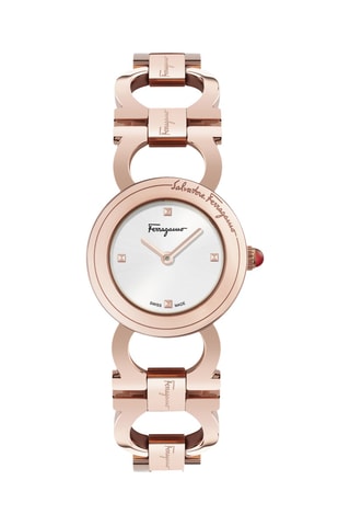 Montre à quartz en acier - Doré rose et argenté