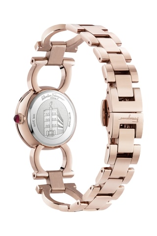 Montre à quartz en acier - Doré rose et argenté