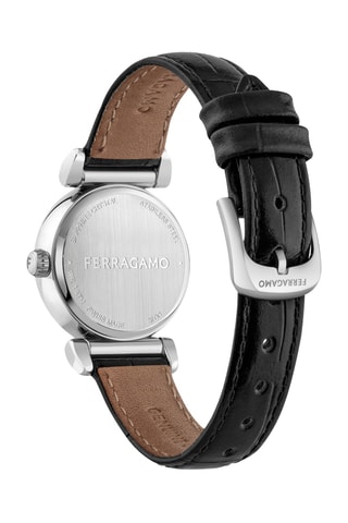 Montre à quartz en cuir - Noir et argenté