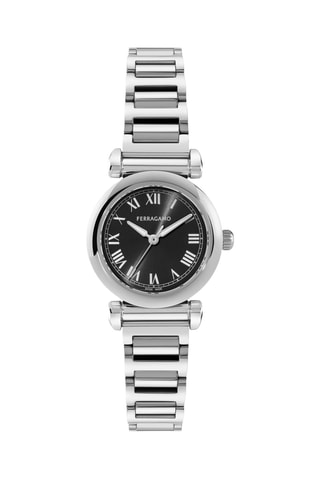 Montre à quartz en acier - Argenté et noir