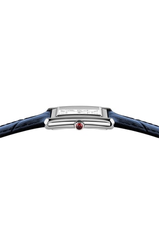 Montre à quartz en cuir - Bleu et argenté