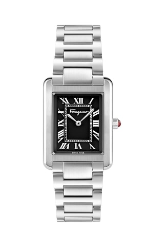 Montre à quartz en acier - Argenté et noir