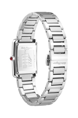 Montre à quartz en acier - Argenté et noir