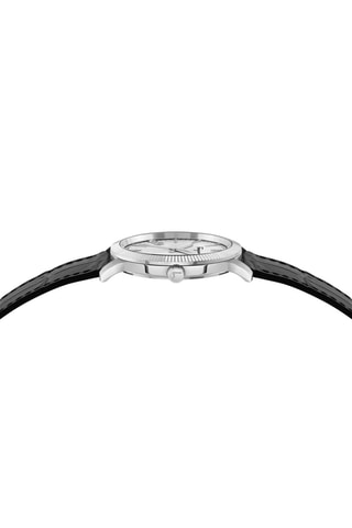 Montre à quartz en cuir - Noir et argenté