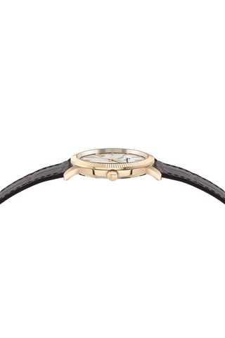 Montre à quartz en cuir de veau - Marron et doré