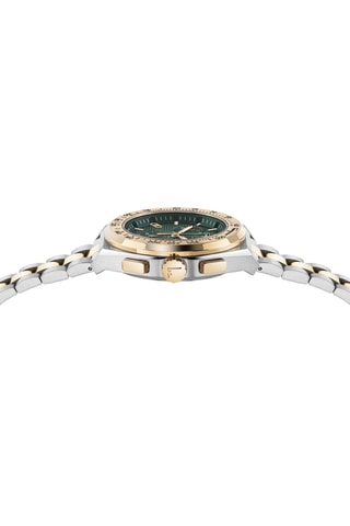 Montre à quartz en acier - Chronographe - Doré et argenté