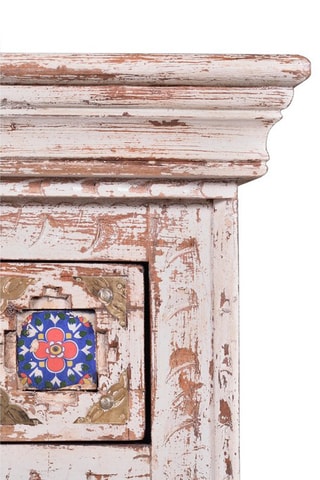 Table d'appoint 3 tiroirs en bois de manguier - 45 x 60 x 35 cm