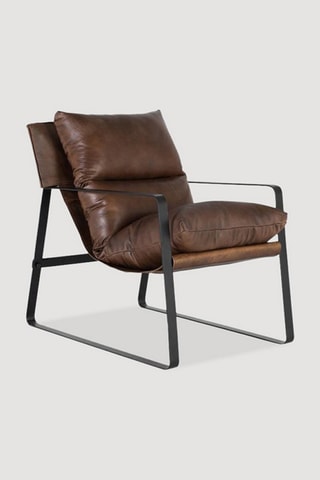 Fauteuil Marron et noir - Revêtement en cuir