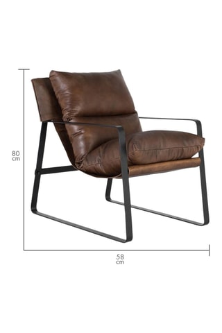 Fauteuil Marron et noir - Revêtement en cuir