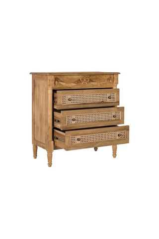 Commode 3 tiroirs en teck - 80 x 85 x 40 cm