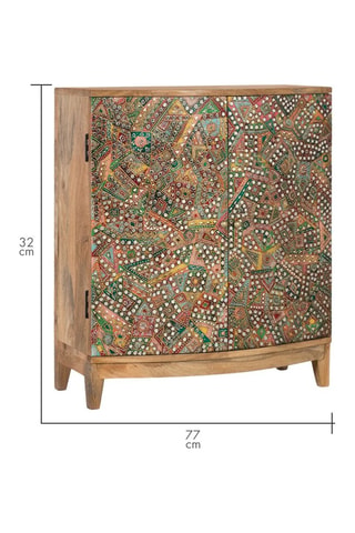 Buffet 2 portes en manguier - 66 x 77 x 32 cm