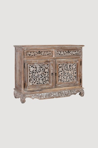 Buffet 2 portes en teck - 100 x 80 x 40 cm
