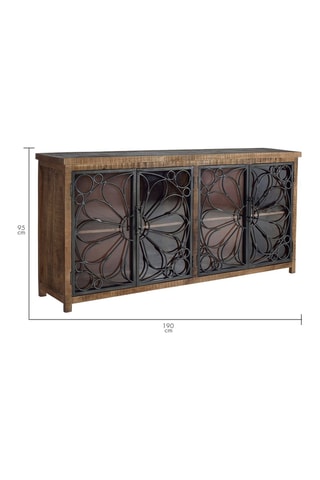 Buffet 4 portes en manguier - 190 x 40 x 95 cm