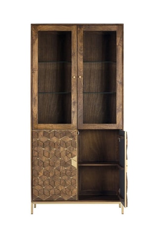 Meuble vitrine en manguier - 200 x 100 x 40 cm
