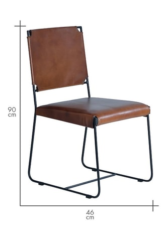 2 chaises en cuir - 46 x 90 x 60cm