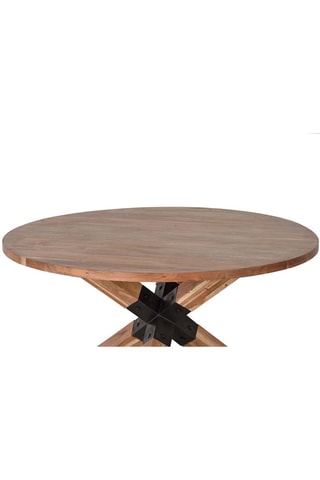 Table à manger ronde en acacia - 120 x 76 x 120cm