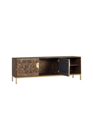 Meuble TV 2 portes en manguier - 145 x 50 x 40 cm