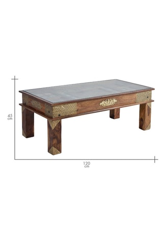Table basse en bois de rose - 120 x 45 x 60 cm