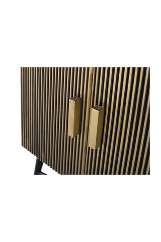 Buffet 4 portes en manguier et marbre - 107 x 90 x 42 cm