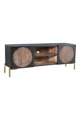 Meuble TV 2 portes en manguier - 145 x 56 x 40 cm