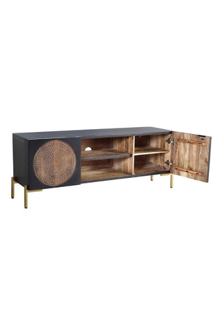 Meuble TV 2 portes en manguier - 145 x 56 x 40 cm