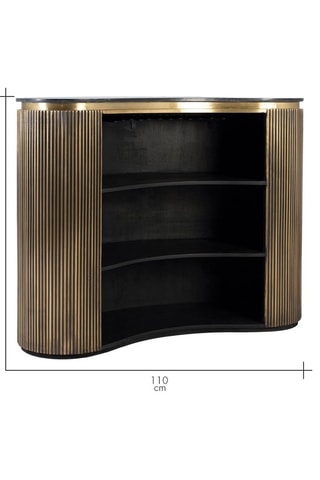 Meuble bar en manguier et marbre - 145 x 110 x 57 cm