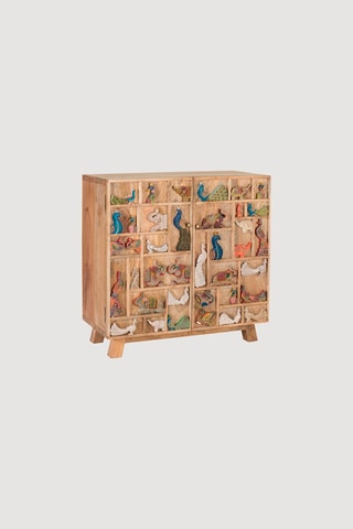 Commode 2 portes en manguier - 80 x 81 x 36 cm