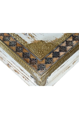Table basse en manguier et bronze - 140 x 45 x 80 cm