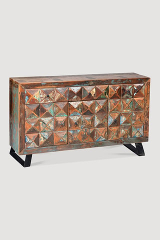 Buffet 3 portes en bois recyclé - 150 x 90 x 40 cm