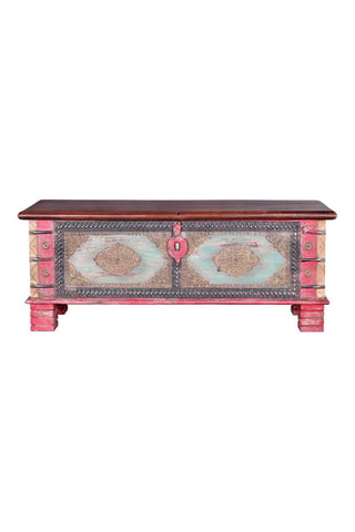 Coffre en manguier et bronze - 116 x 45 x 40 cm