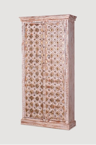 Armoire 2 portes en manguier et bronze