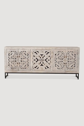 Buffet 4 portes en manguier - 190 x 38 x 81 cm