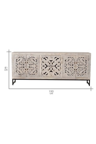 Buffet 4 portes en manguier - 190 x 38 x 81 cm