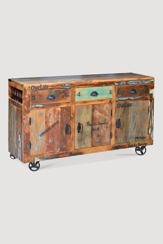 Buffet 3 portes en bois recyclé