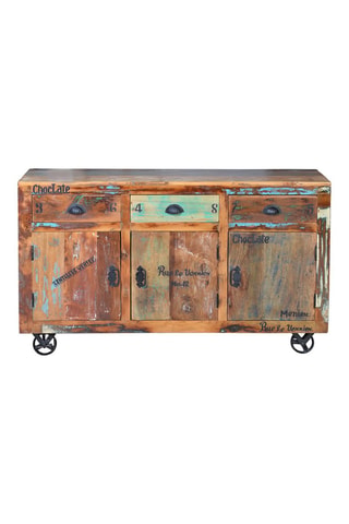 Buffet 3 portes en bois recyclé