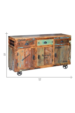 Buffet 3 portes en bois recyclé